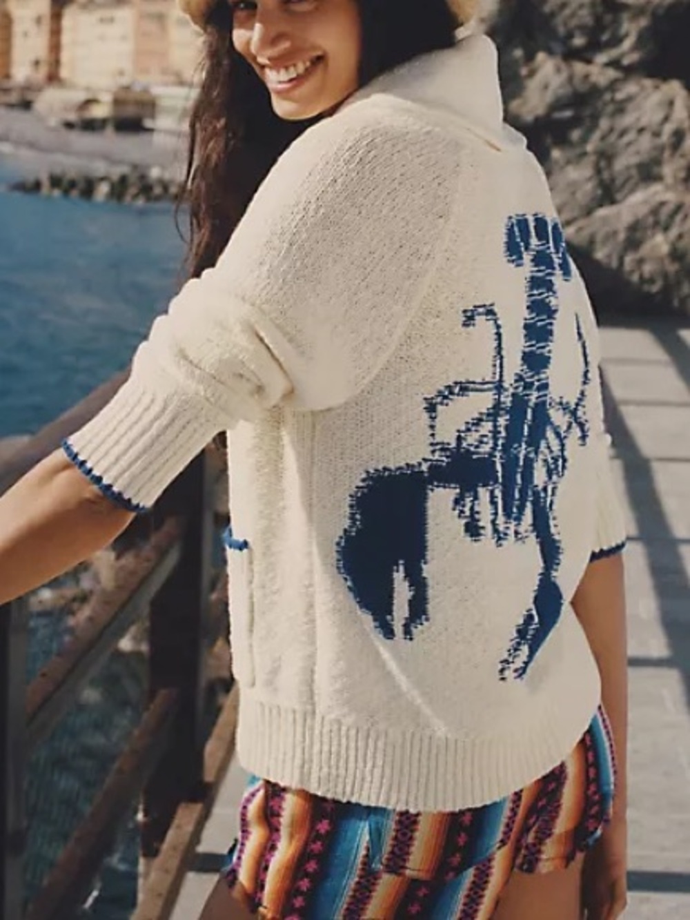 Maeve Lobster Cardigan Sweater by Anthropologie 3X - Picture 2 of 4